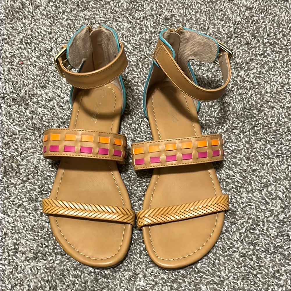 Cat & Jack Tan and Pink Strappy Sandals